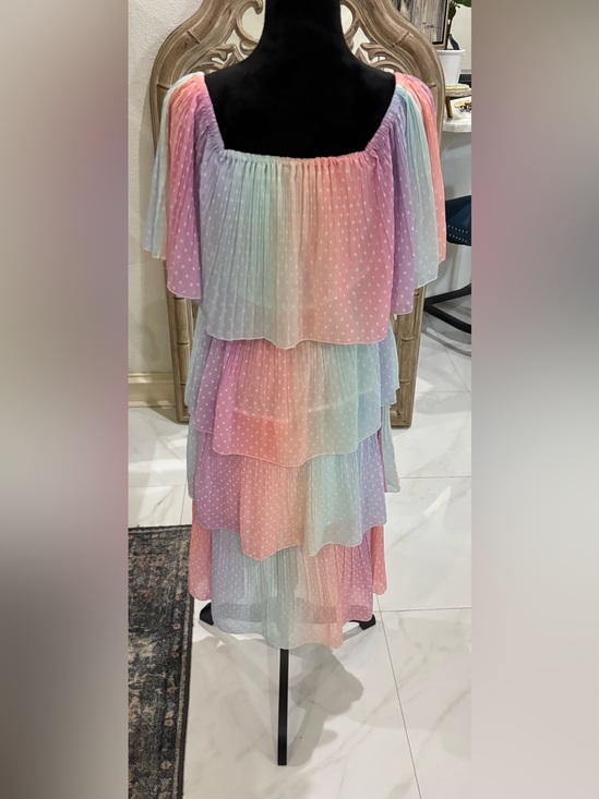 Dresses & Skirts - Pastel Rainbow Tiered Off-Shoulder Dress
